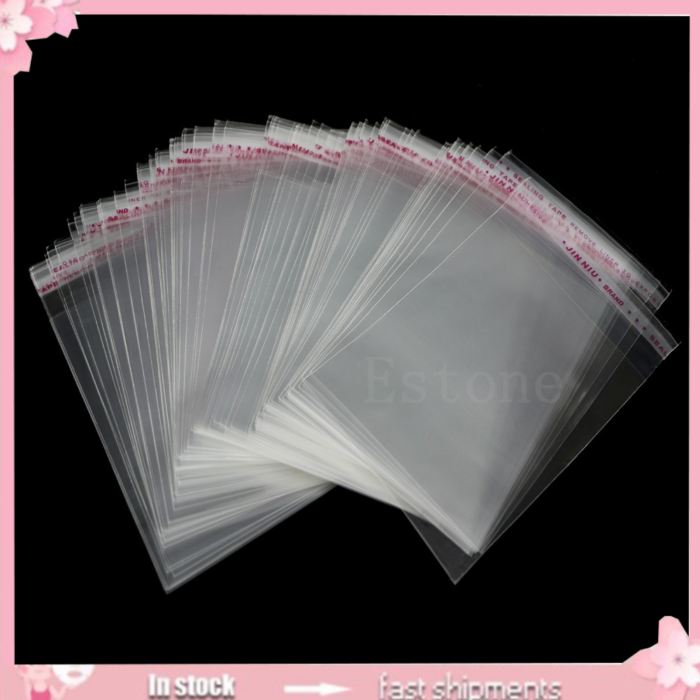 100 Túi nylon dán mép 8x12cm 3.1&quot;X4.7&quot; tiện lợi