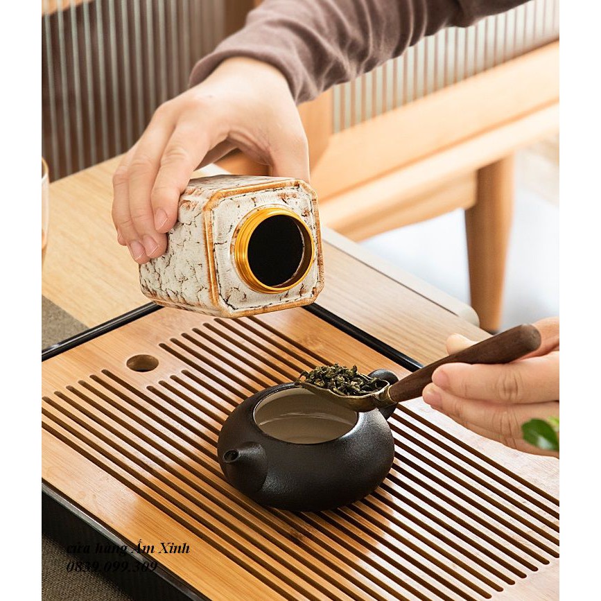 Hũ Đựng Trà nắp bằng đồng siêu khít