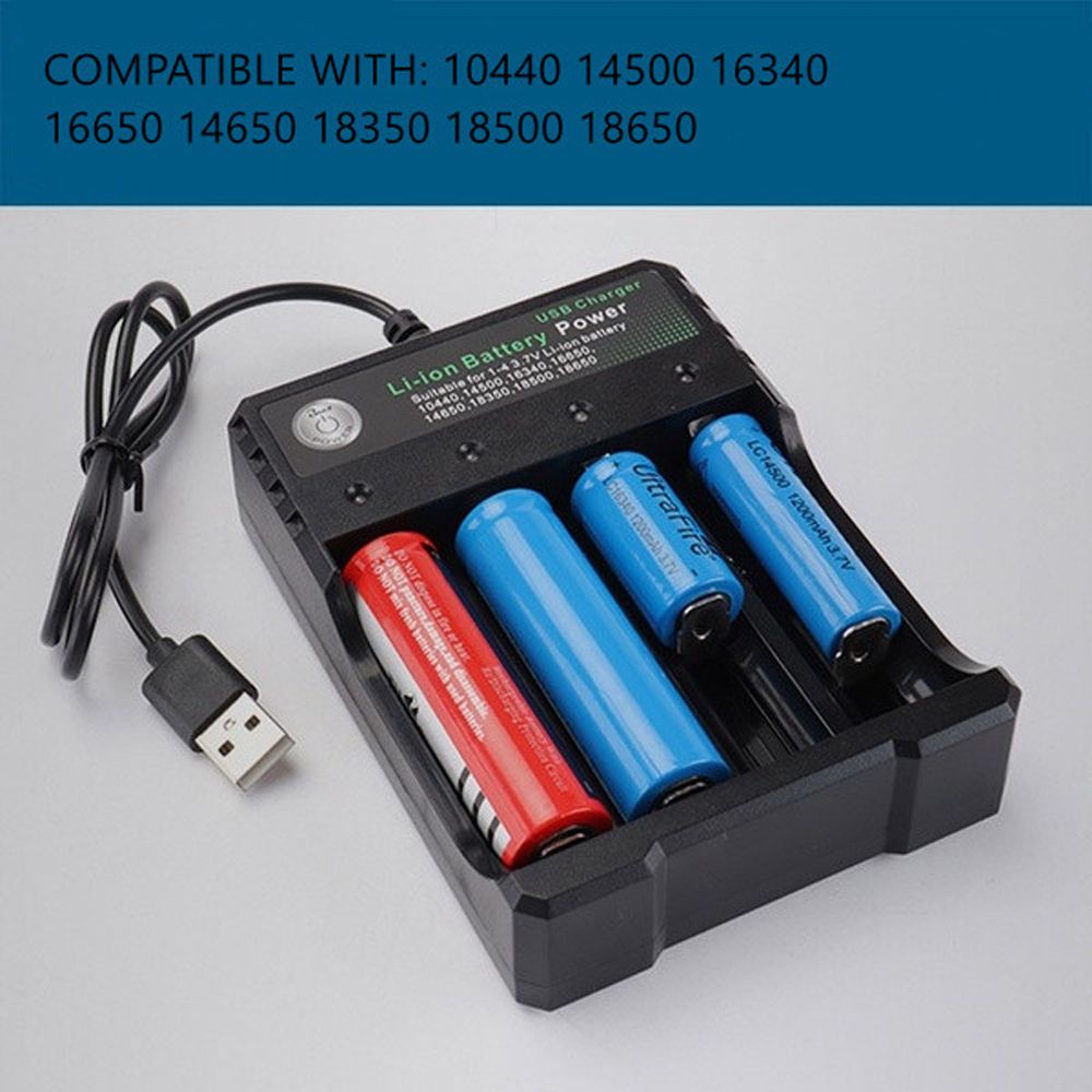 Sạc Pin Lithium 4 Ngăn Thông Minh 110v 220v 18650 / 18500 / 16340 / 14500 / 26650 Cho Pin Sạc 18650