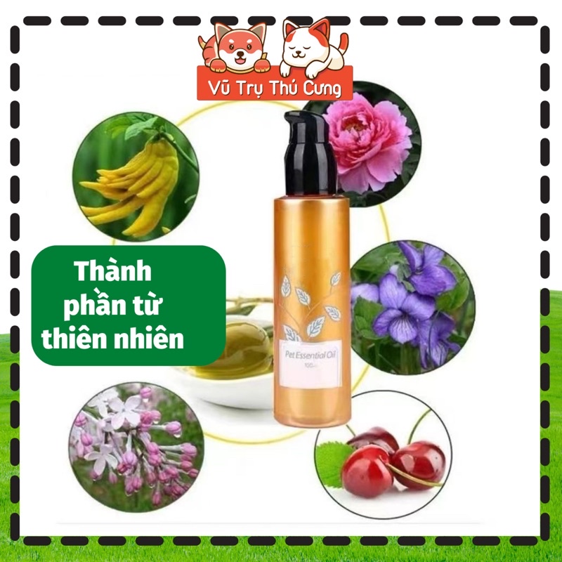 Tinh dầu dưỡng mượt lông siêu thơm, khử mùi hôi cho Chó mèo Show Queen 100ml