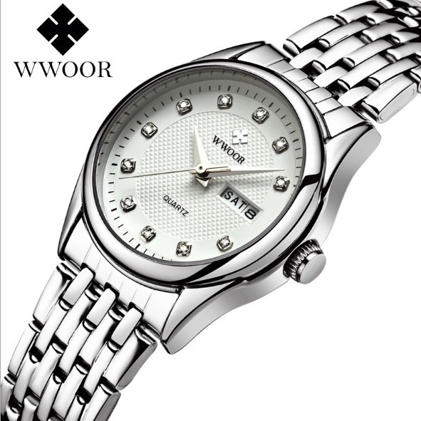 Đồng Hồ Nữ Dây Thép Không Gỉ Cao Cấp Chronograph WWOOR