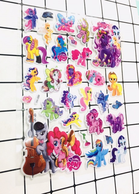 Bộ Sticker pony dán nổi trống nước như hình đăng