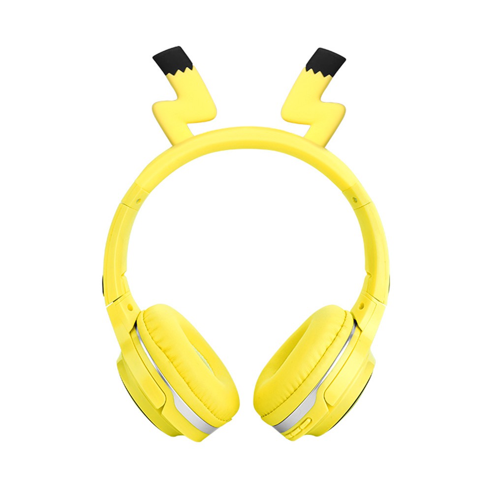 Tai nghe chụp tai không dây bluetooth thiết kế kiểu Pikachu xinh xắn