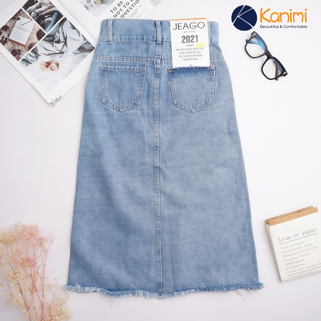 Chân váy jeans dáng dài mài rách siêu đẹp (có ảnh, video thật) Kanimi | BigBuy360 - bigbuy360.vn
