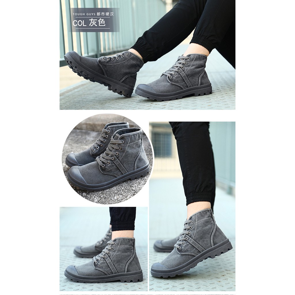 GIÀY CAO CỔ NAM CANVAS CHỐNG ĐINH BỀN MÀU | BigBuy360 - bigbuy360.vn