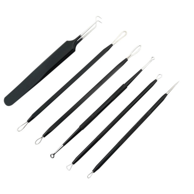 Set 6 dụng cụ nặn mụn đầu đen kèm túi đựng