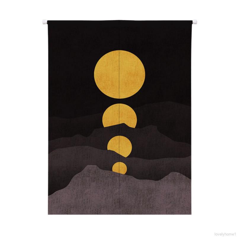 Rèm cửa Noren phong cách Nhật Bản bằng vải cotton lanh in họa tiết mặt trời dùng trang trí