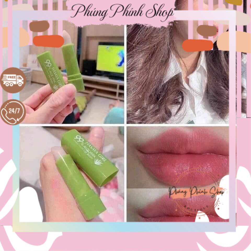 SON DƯỠNG MÔI CHIẾT XUẤT LÔ HỘI 99,9% NHA ĐAM ALOE VERA SHINY HASAYA GIRL