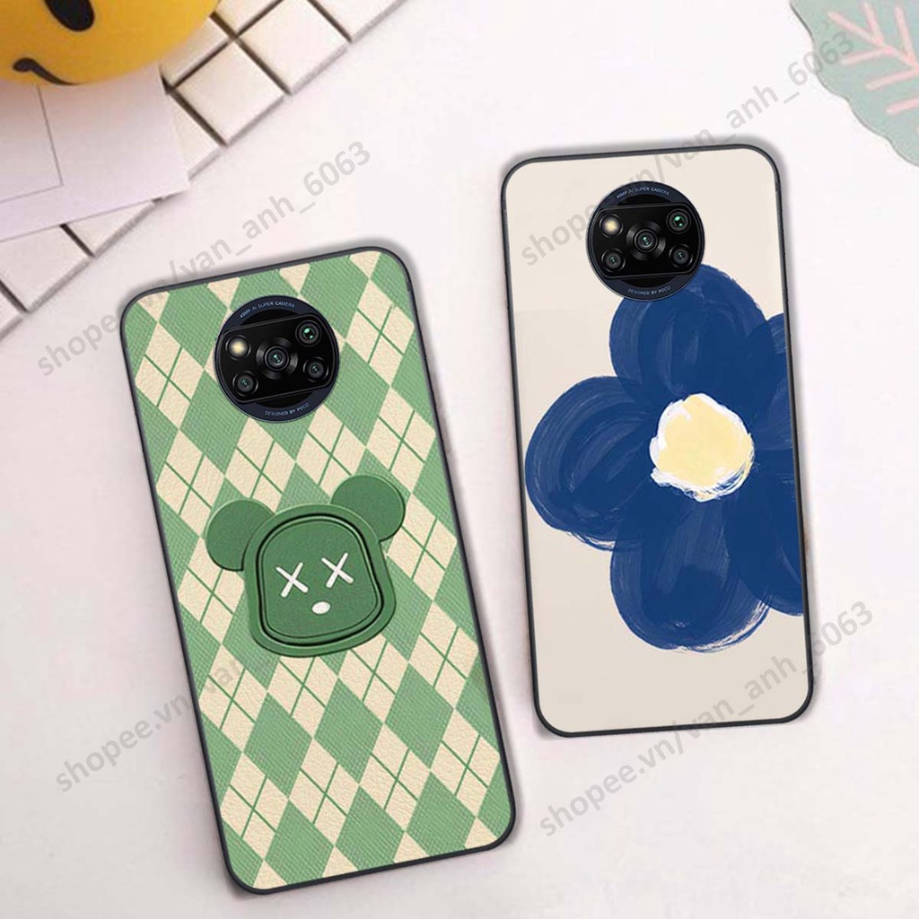 Ốp lưng Xiaomi Poco X3 / Poco X3 Pro in hình hoa, gấu rich bear nghệ thuật, thời trang