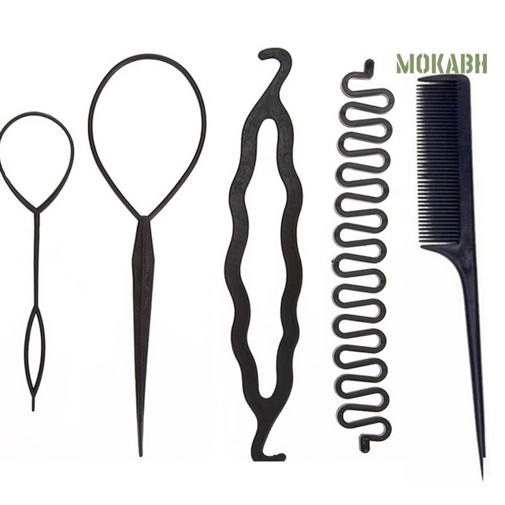 Set 5 Lược Tạo Kiểu Tóc Đuôi Cá Tiện Dụng Cho Nữ