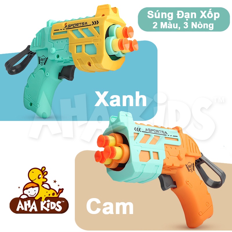 Đồ Chơi Nerf 3 Nòng Cho Bé Trai, Đồ Chơi Dính Xốp Cầm Tay