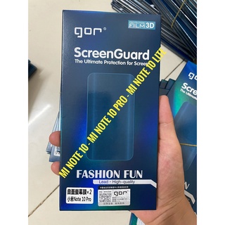 Dán màn hình Xiaomi Mi Note 10 Lite, Mi Note 10, Mi Note 10 Pro dùng chung hiệu Gor Full màn 3D