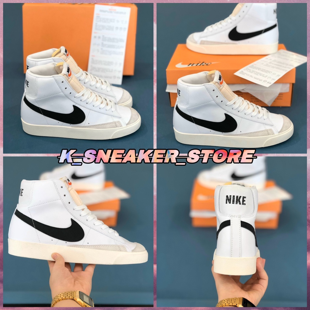 Giày Blazer Mid 77 Vintage ‘White Black’ CZ1055-100 Chuẩn SC