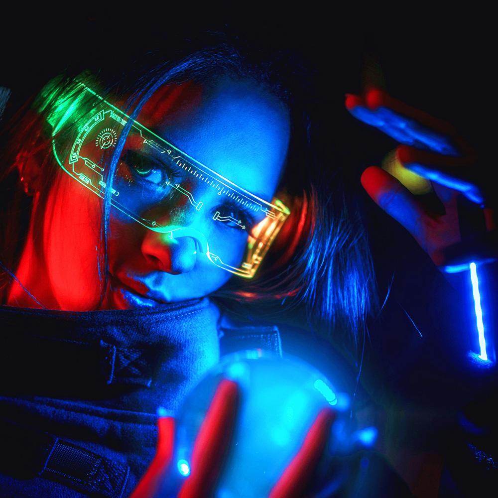 CLEVER Mắt Kính Có Đèn LED Neon Độc Đáo