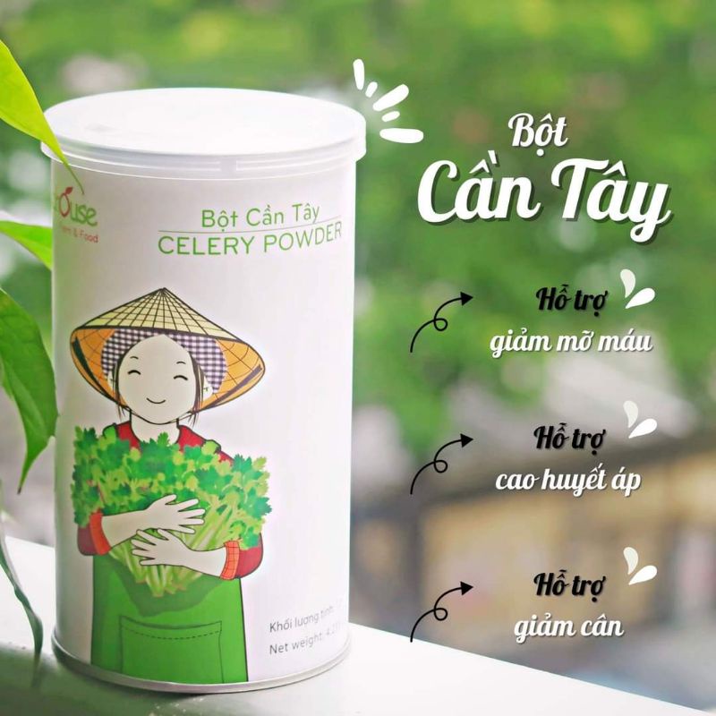 Bột Cần Tây Hữu Cơ sấy lạnh DalaHouse 120gr - Hỗ trợ gi.ả.m c.â.n/th.a.nh l.ọ.c cơ thể