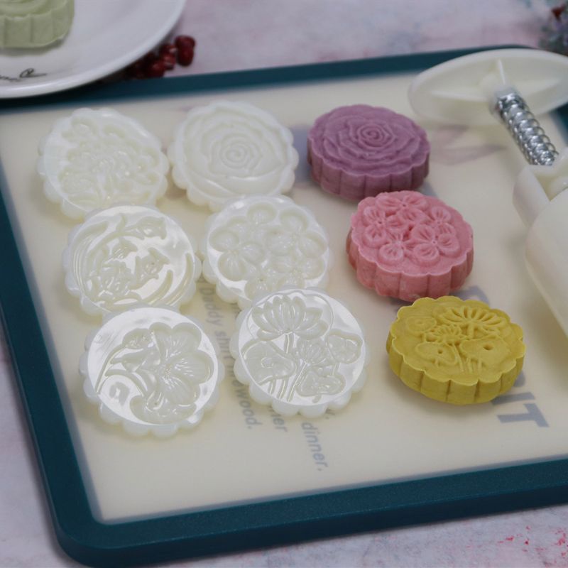 Set 6 Khuôn Nhấn Trang Trí Bánh Trung Thu 50g