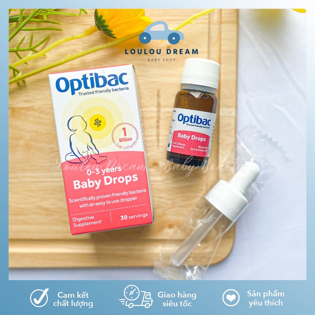 Men vi sinh Optibac hồng nhỏ giọt Baby Drops cho bé từ sơ sinh 30 servings [CHÍNH HÃNG UK]