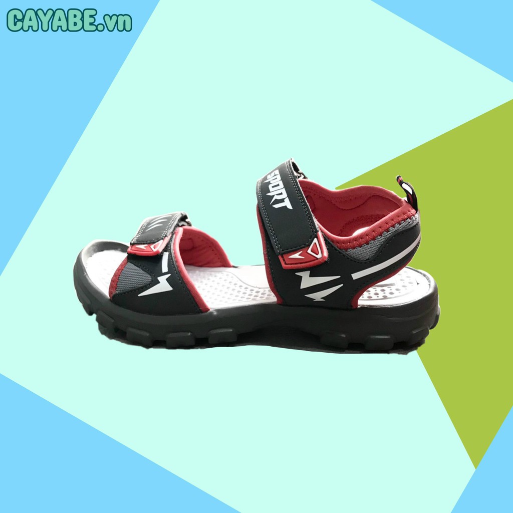 GIÀY SANDAL TRẺ EM CAYABE MÀU XÁM PHỐI ĐỎ PHONG CÁCH THỂ THAO