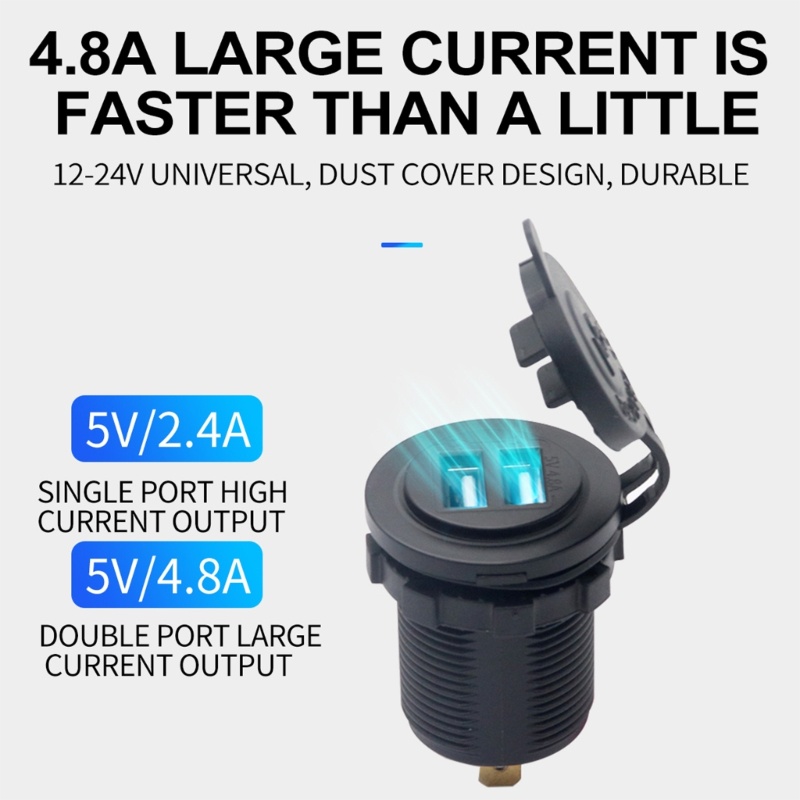 Tẩu Sạc Alli 4 8A 5V Cổng USB Kép Có Đèn LED Cho Xe Hơi