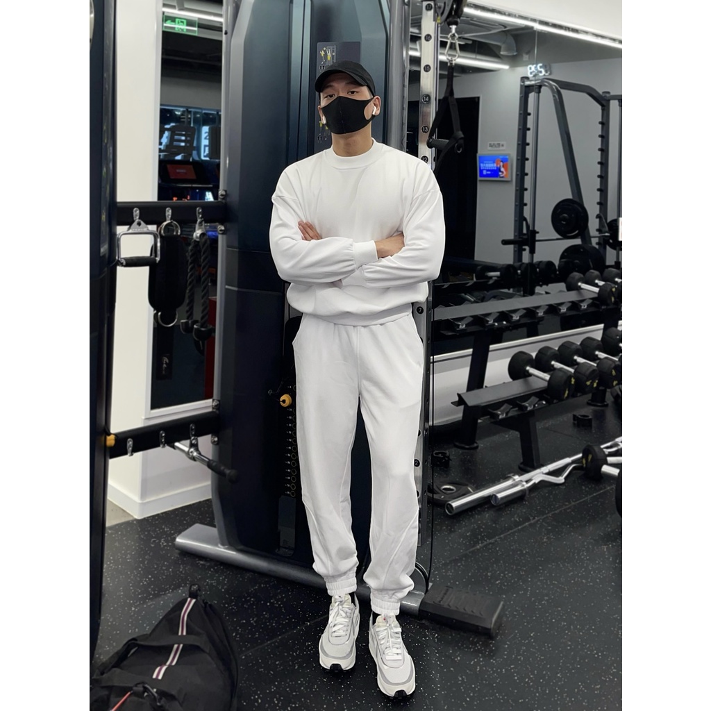 Bộ Thể Thao Nam Trơn Cổ Tròn Thu Đông Hàng Xuất Khẩu Cao Cấp, Chất Nỉ Siêu Mịn Co Giãn 4 Chiều Thoải Mái Mã GAREMSTORE