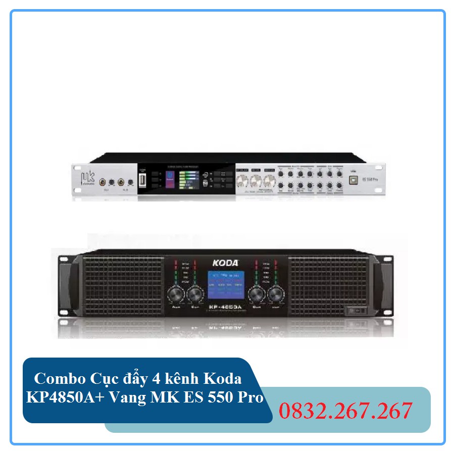 Combo Cục đẩy 4 kênh Koda KP4850A+ Vang MK ES 550 Pro