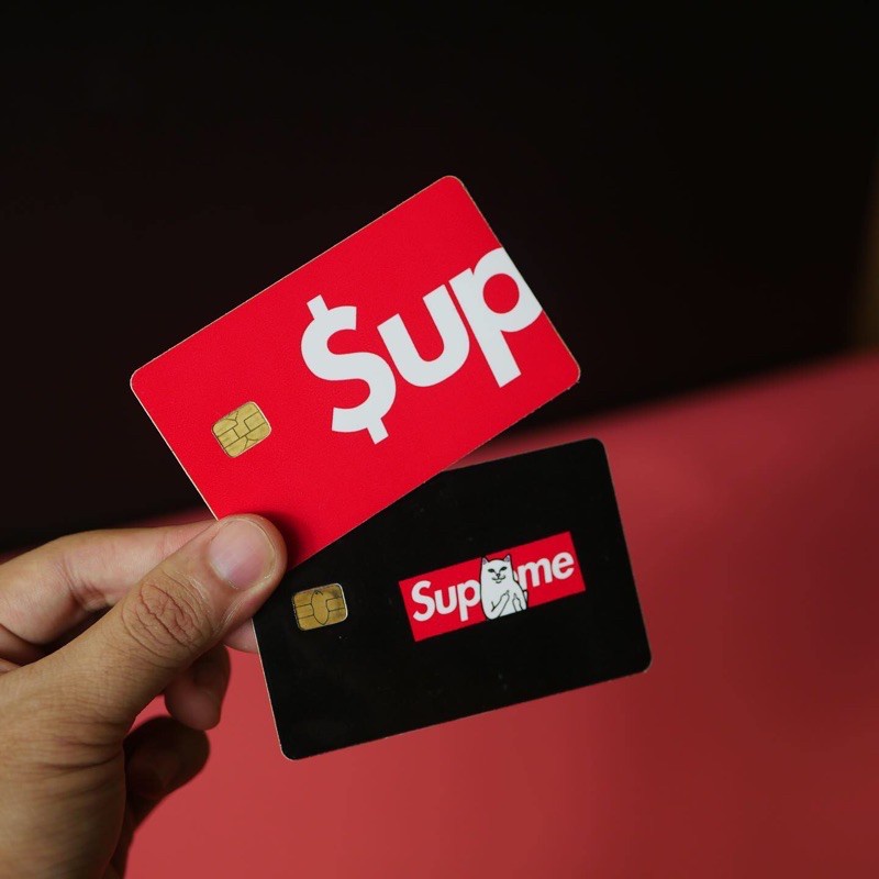 SUPREME | Miếng Dán Skin Thẻ ATM, Thẻ Ngân Hàng, Thẻ Xe, Thẻ Chung Cư ✨ Sticker Card - Skin Card