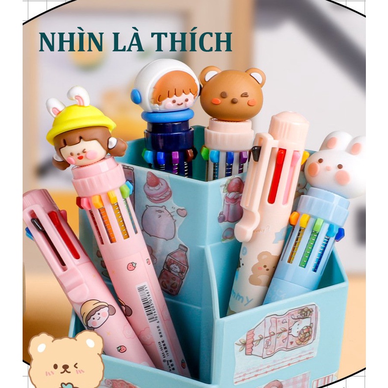 Bút Bi Nhiều Ngòi Nhiều Màu Hình Ngộ Nghĩnh Đáng Yêu