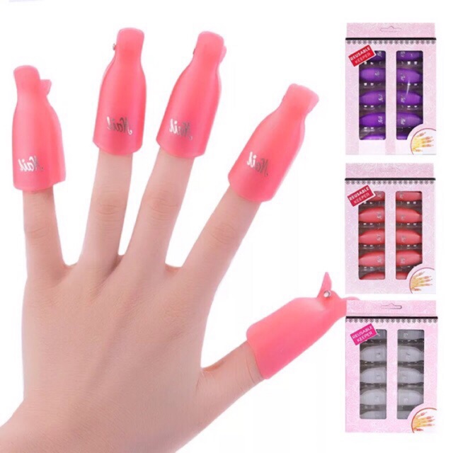 Bộ kẹp ủ phá gel  nail10 ngón