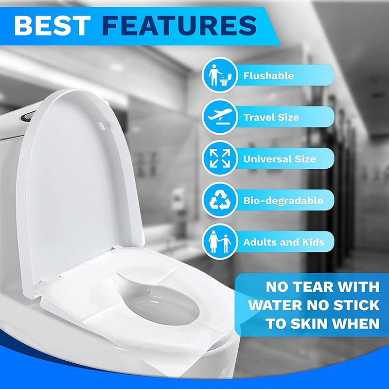 Set 10 Vỏ Bọc Ghế Ngồi Bồn Cầu Chống Nước Chống Vi Khuẩn Dùng Một Lần Đa Năng Tiện Lợi Dành Cho Phòng Tắm