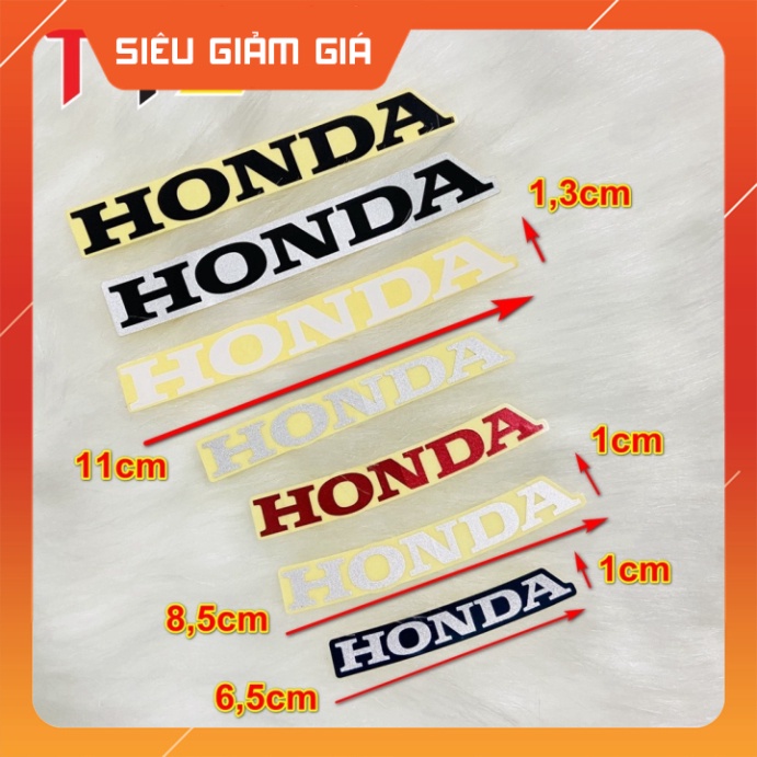 Tem logo HONDA đủ kích cở sử dụng dán mặt nạ, cánh bửng, mu rùa xe WAVE, VARIO, AB, CICK THÁI, VISION