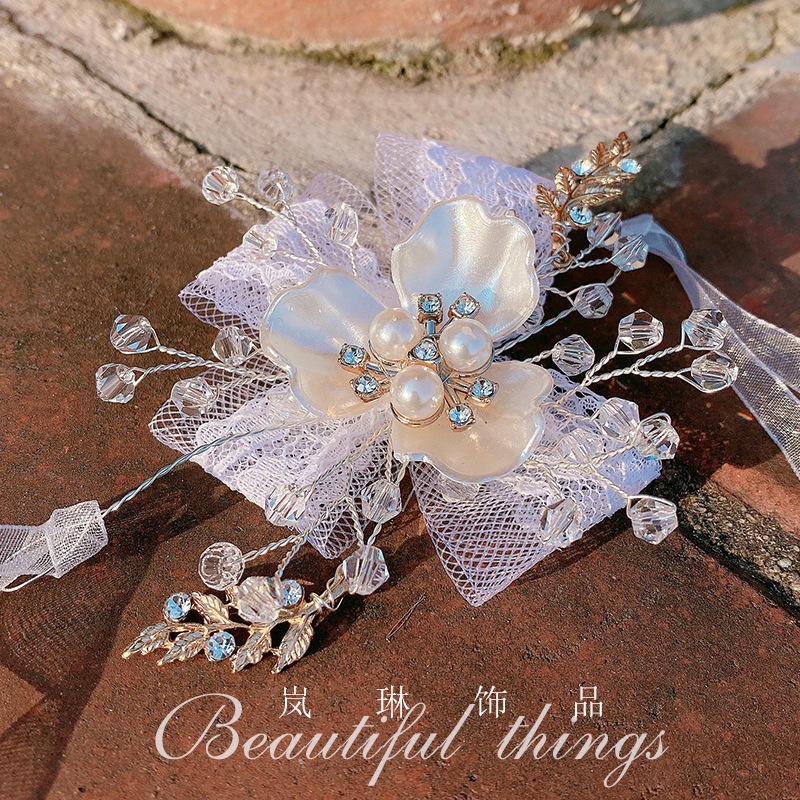 Vòng Đeo Tay Ren Thắt Nơ Nhỏ Màu Trắng Trong Suốt Xinh Đẹp Dành Cho Phù Dâu Nhóm Chị Em Gái Trong Ngày Cưới