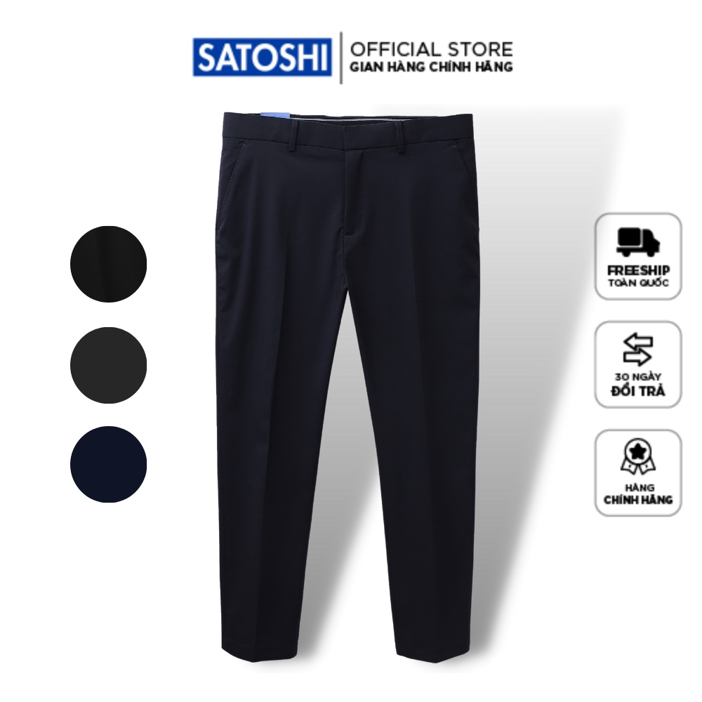 | Satoshi | Quần Tây nam SAQT17 lưng thun cố định form slimfit màu xám/ đen/ navy
