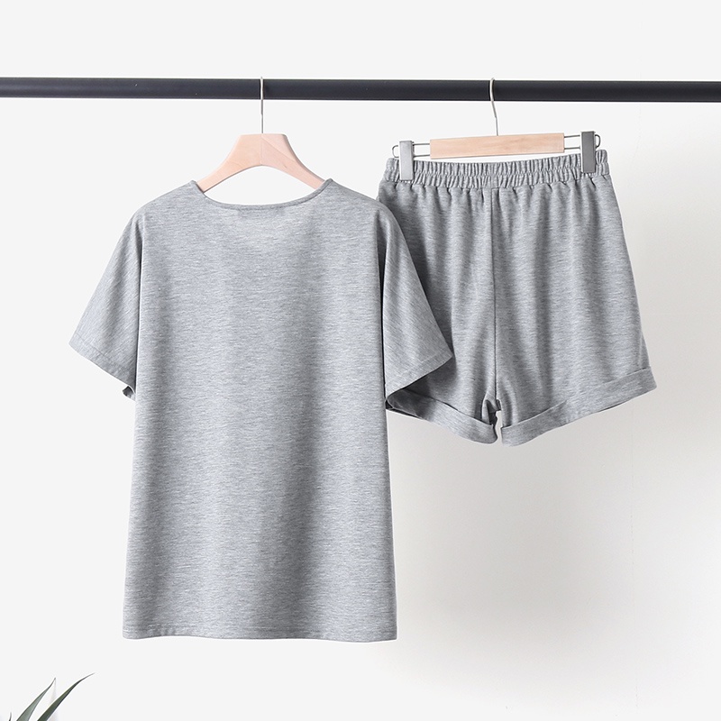 Set đồ Zanzea gồm áo thun ngắn tay cổ tim và quần short ống rộng thời trang dành cho nữ