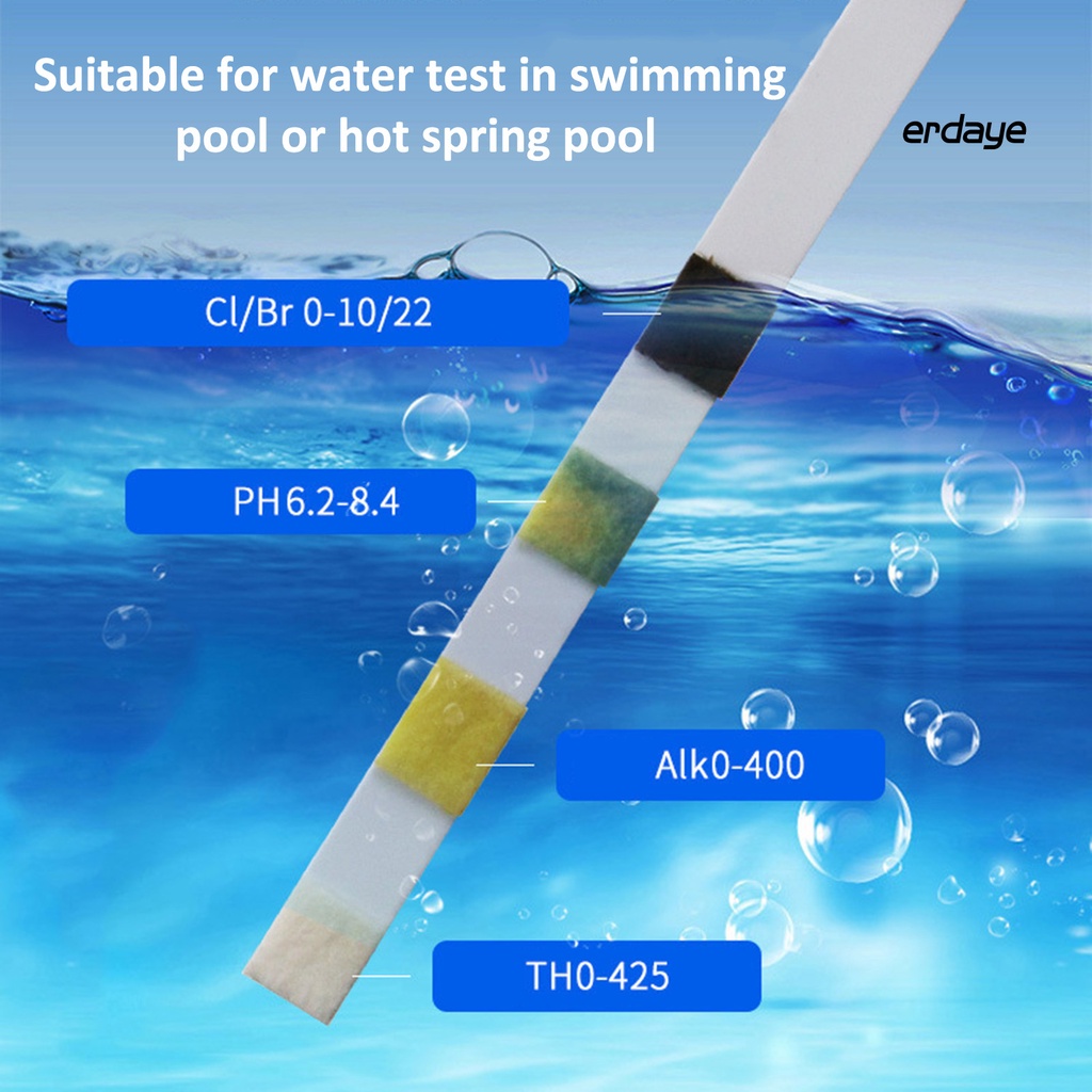 Bộ 50 Que Thử Chất Lượng Nước 4 Trong 1 Đa Năng Cho bể bơi