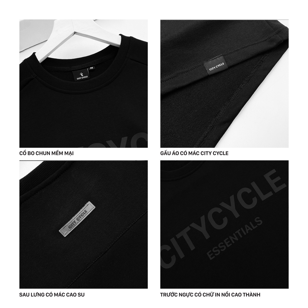 Áo thun local brand Essentials City Cycle oversize unisex cotton cao cấp form rộng in nổi