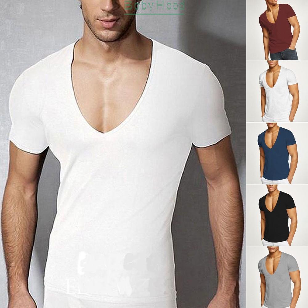 BBHOOD~T-Shirts V-Neck Summer Bodybuilding Breathable Casual Men Short Sleeve
