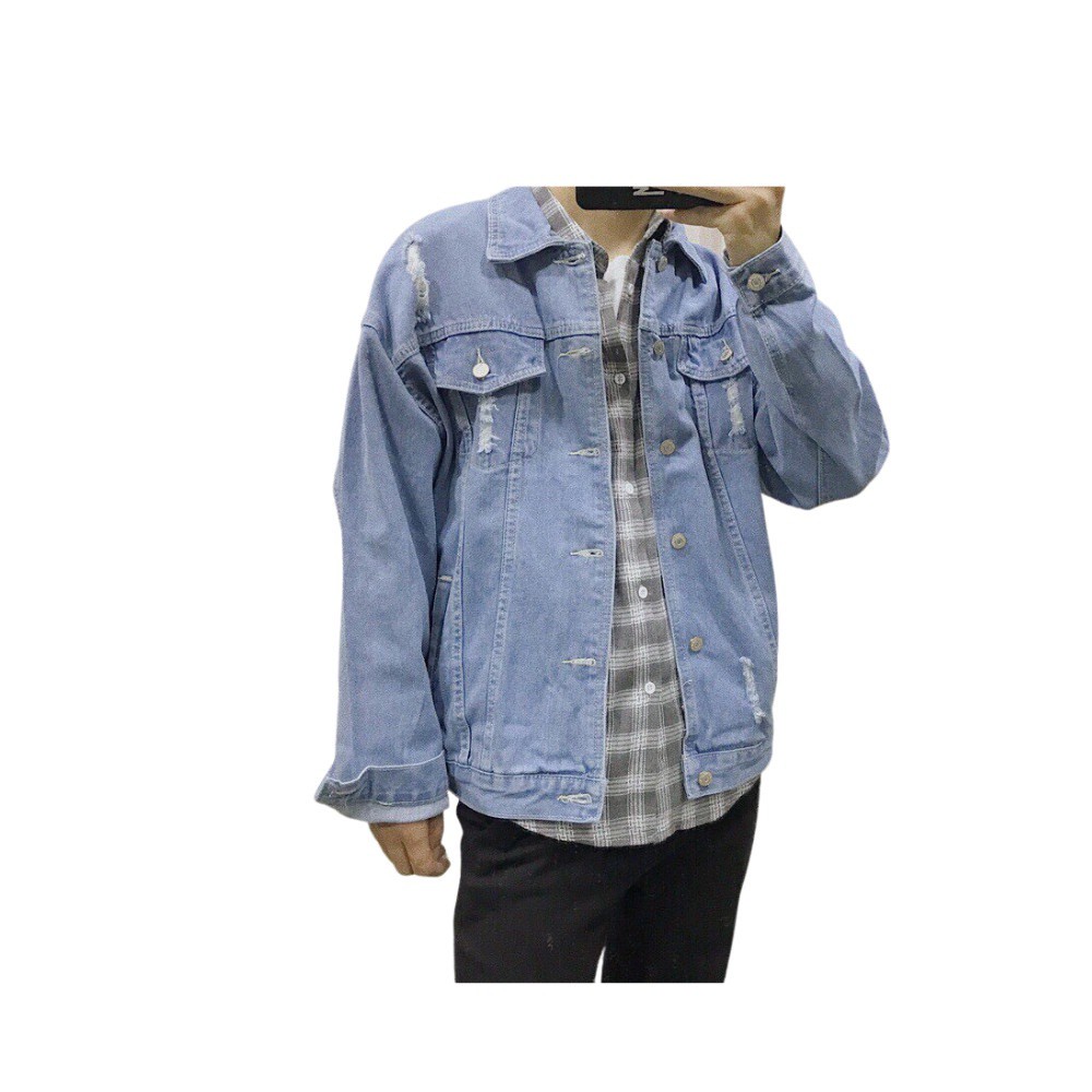 HCM Áo Khoác Jean Nam Rách Vai mã:: CT63