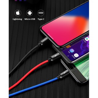 Cáp dù sạc nhanh 3 trong 1 Type-C - Micro USB - Lightning Baseus (Mầu Đen)