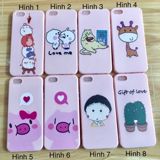 Ốp lưng Iphone 5 in hình cute ( màu hồng)