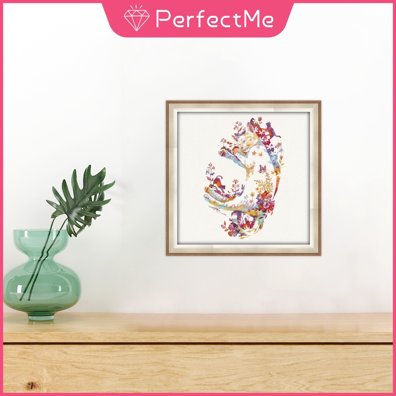 Bộ tranh đính đá 5D họa tiết chú mèo độc đáo kích thước 30x30cm DIY dùng trang trí