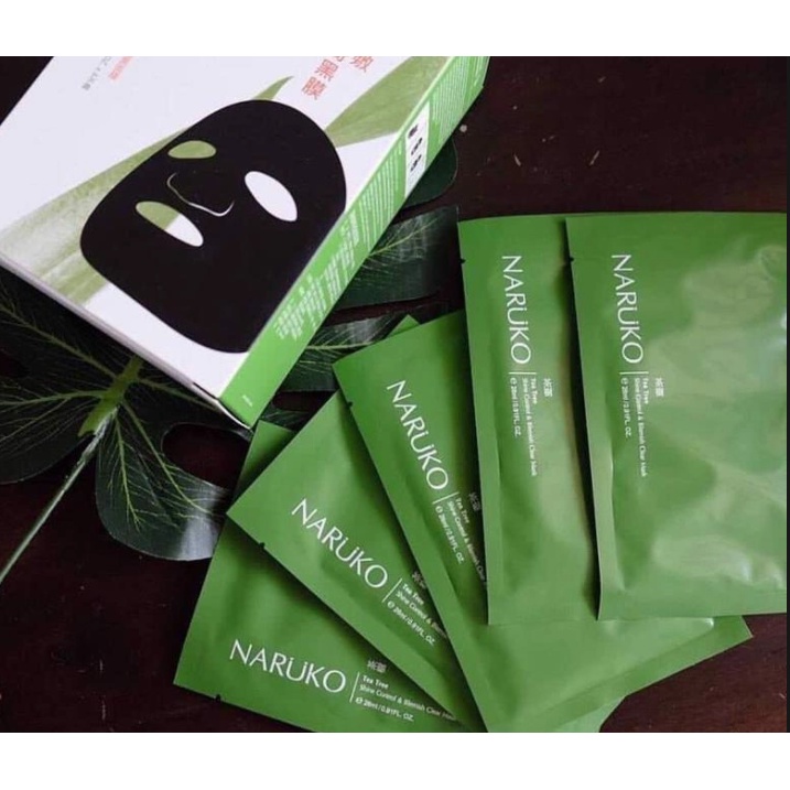 Mặt Nạ Naruko Tràm Trà Kiểm Soát Dầu Và Giảm Mụ.n 26ml Tea Tree Shine Control and Blemish Clear Mask