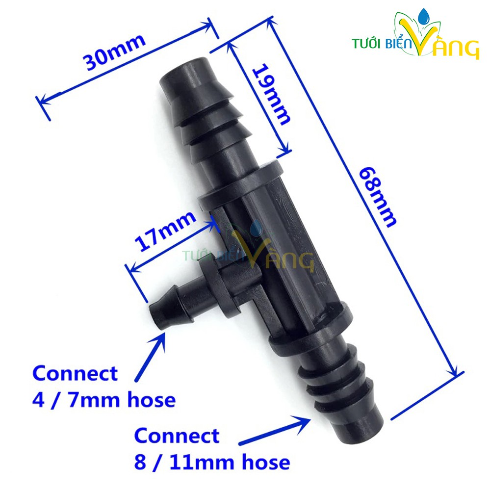 05 tê thu ống tưới 10mm sang ống 6mm