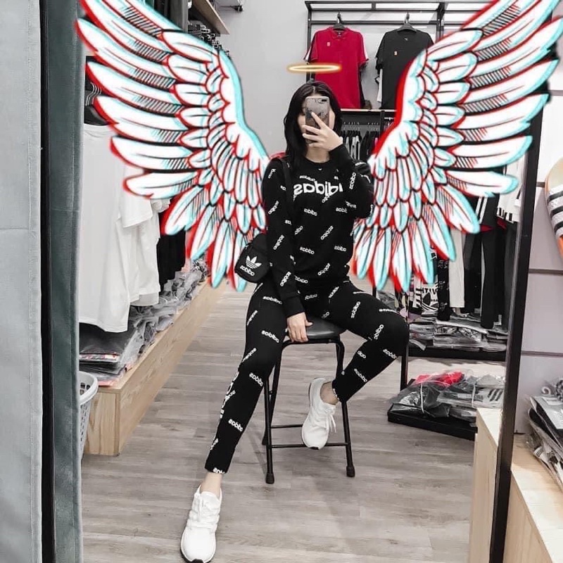 (ảnh thật) Set bộ áo SWEATER + LEGGINGS AOP PRINT