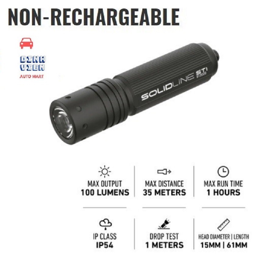 Đèn Pin LedLenser SolidLine ST1 100 lumens Chất lượng cao – Phù hợp túi tiền – Hàng CHÍNH HÃNG