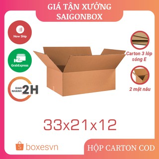 Combo 10 thùng hộp carton size 33x21x12 cm để đóng gói hàng hóa