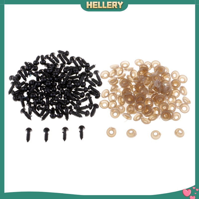 Set 100 Con Mắt Nhựa 7mm Cho Gấu Bông / Búp Bê DIY