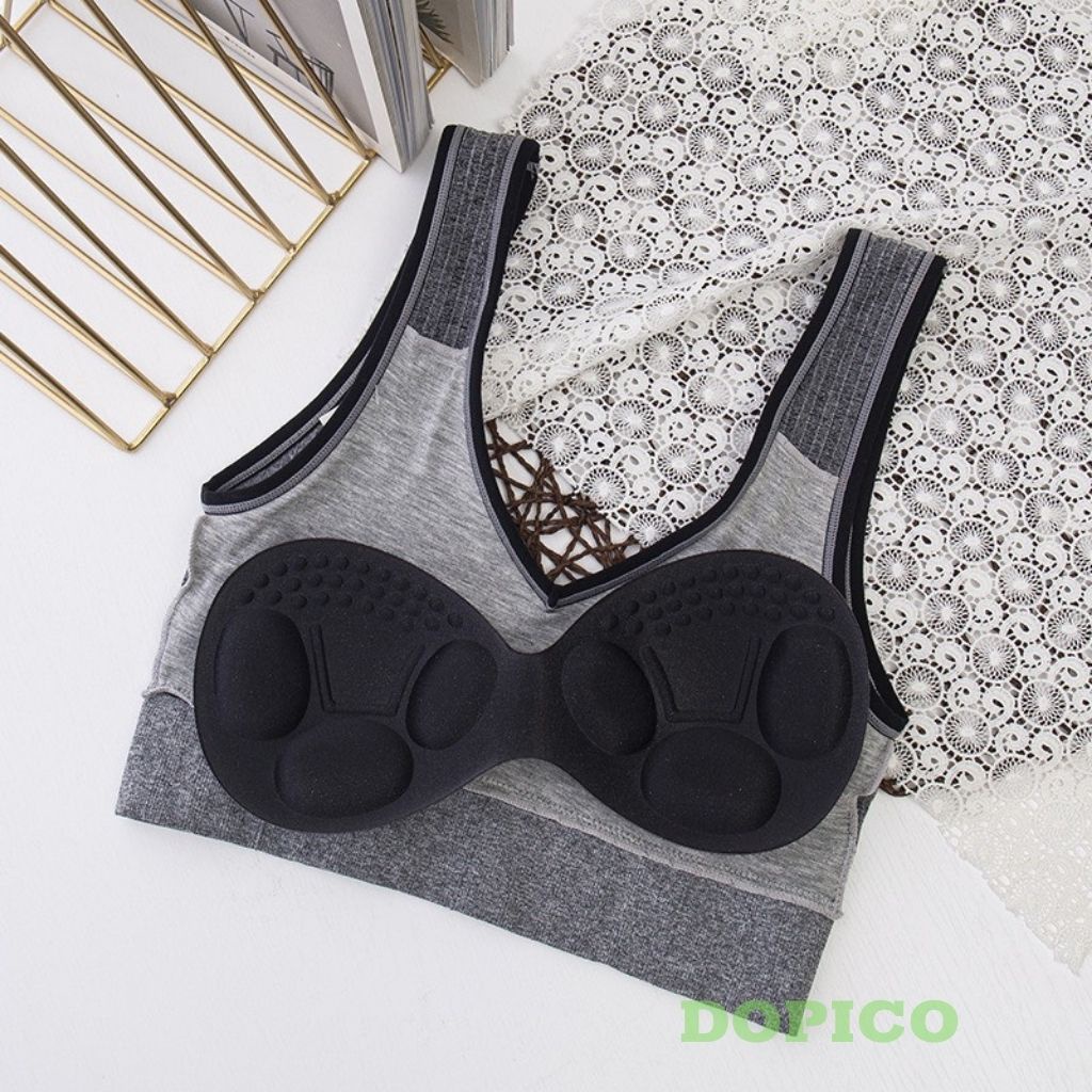 Áo bra tập gym thể thao 2 dây nữ đẹp , áo ngực không gọng có mút nâng đỡ ngực DOPICO B2.0