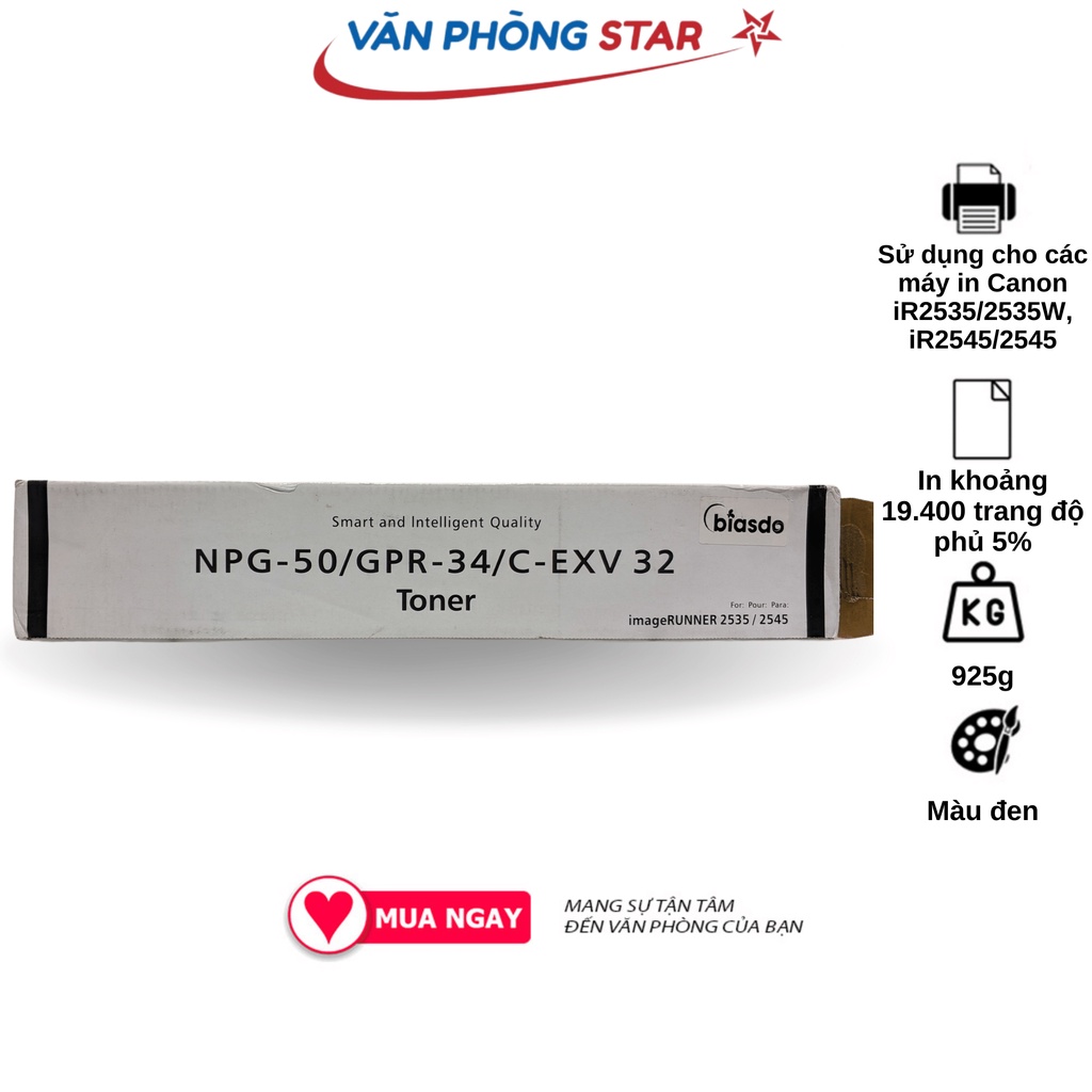 MỰC LASER CANON NPG 50 dùng cho máy Canon iR2535/2535W, iR2545/2545