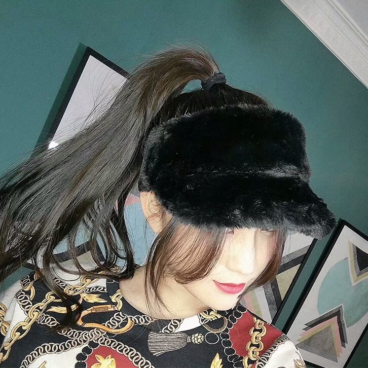 Fashionable autumn and winter fashion leopard top fur hat for women