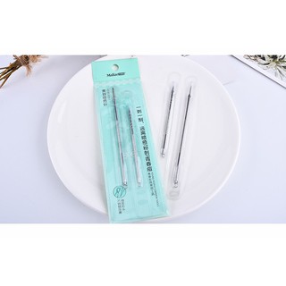 Set 2 cây nặn mụn bằng thép không gỉ, siêu bền MALIAN 8491